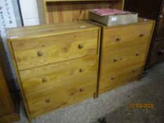 PAIR OF MODERN PINE SELF ASSEMBLY CHESTS, 62CM WIDE