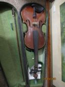 VIOLIN AND BOW IN ORIGINAL CASE