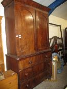 VICTORIAN MAHOGANY LINEN PRESS, 222CM HIGH