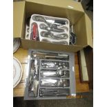 QUANTITY OF MODERN STAINLESS STEEL CUTLERY (2 BOXES)