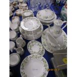 GROUP OF RIDGWAY DINNER WARES AND TEA SET IN THE MOSELLE PATTERN, COMPRISING NINE LARGE DINNER