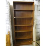 MODERN TEAK EFFECT BOOKCASE, 82CM WIDE