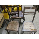 TWO CANE SEATED BEDROOM CHAIRS