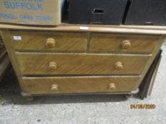 VICTORIAN PINE FOUR DRAWER CHEST, 105CM WIDE