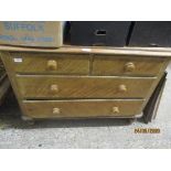 VICTORIAN PINE FOUR DRAWER CHEST, 105CM WIDE