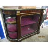 VICTORIAN STAINED OAK AND GILT METAL BANDED CREDENZA, 155CM WIDE