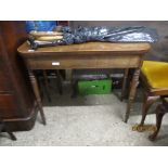 19TH CENTURY MAHOGANY FOLD TOP CARD TABLE, 90CM WIDE