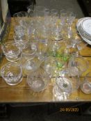 QUANTITY OF GLASS WARE, VARIOUS BEAKERS AND SMALL GLASSES