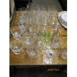 QUANTITY OF GLASS WARE, VARIOUS BEAKERS AND SMALL GLASSES