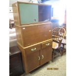 RETRO SIDE CABINET WITH FALL FRONT, SLIDING DOORS, CUPBOARDS ETC, 76CM WIDE