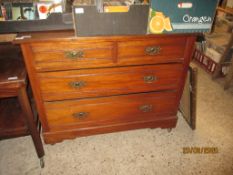 LATE 19TH CENTURY MAHOGANY FOUR DRAWER CHEST, 107CM WIDE