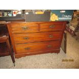 LATE 19TH CENTURY MAHOGANY FOUR DRAWER CHEST, 107CM WIDE