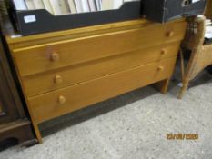 OAK THREE DRAWER CHEST, 101CM WIDE