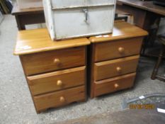 PAIR OF MODERN PINE BEDSIDE CABINETS, 46CM WIDE