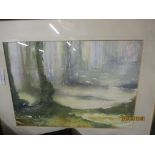 THREE PICTURES IN WOODEN FRAMES, MAINLY WATERCOLOURS