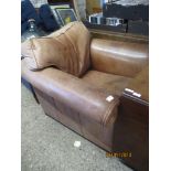 LEATHER UPHOLSTERED EASY CHAIR