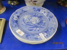 BLUE AND WHITE PLATES FROM THE SPODE BLUE ROOM COLLECTION IN BOTANICAL STYLE