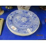 BLUE AND WHITE PLATES FROM THE SPODE BLUE ROOM COLLECTION IN BOTANICAL STYLE