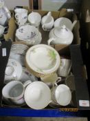 BOX OF MAINLY CROCKERY AND TEA WARES INCLUDING PART SET IN ART DECO STYLE