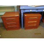 PAIR OF G-PLAN THREE DRAWER BEDSIDE CABINETS, 48CM WIDE