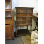 EARLY 20TH CENTURY OAK MUSIC CABINET, 51CM WIDE