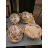 QUANTITY OF CHINA BY FURNIVAL COMPRISING DINNER PLATES, VARIOUS TUREENS AND SERVING DISHES