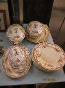 QUANTITY OF CHINA BY FURNIVAL COMPRISING DINNER PLATES, VARIOUS TUREENS AND SERVING DISHES