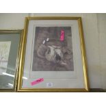 PRINT OF PUPPY IN GILT FRAME