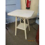 WHITE PAINTED CANE OCCASIONAL TABLE, 54CM WIDE