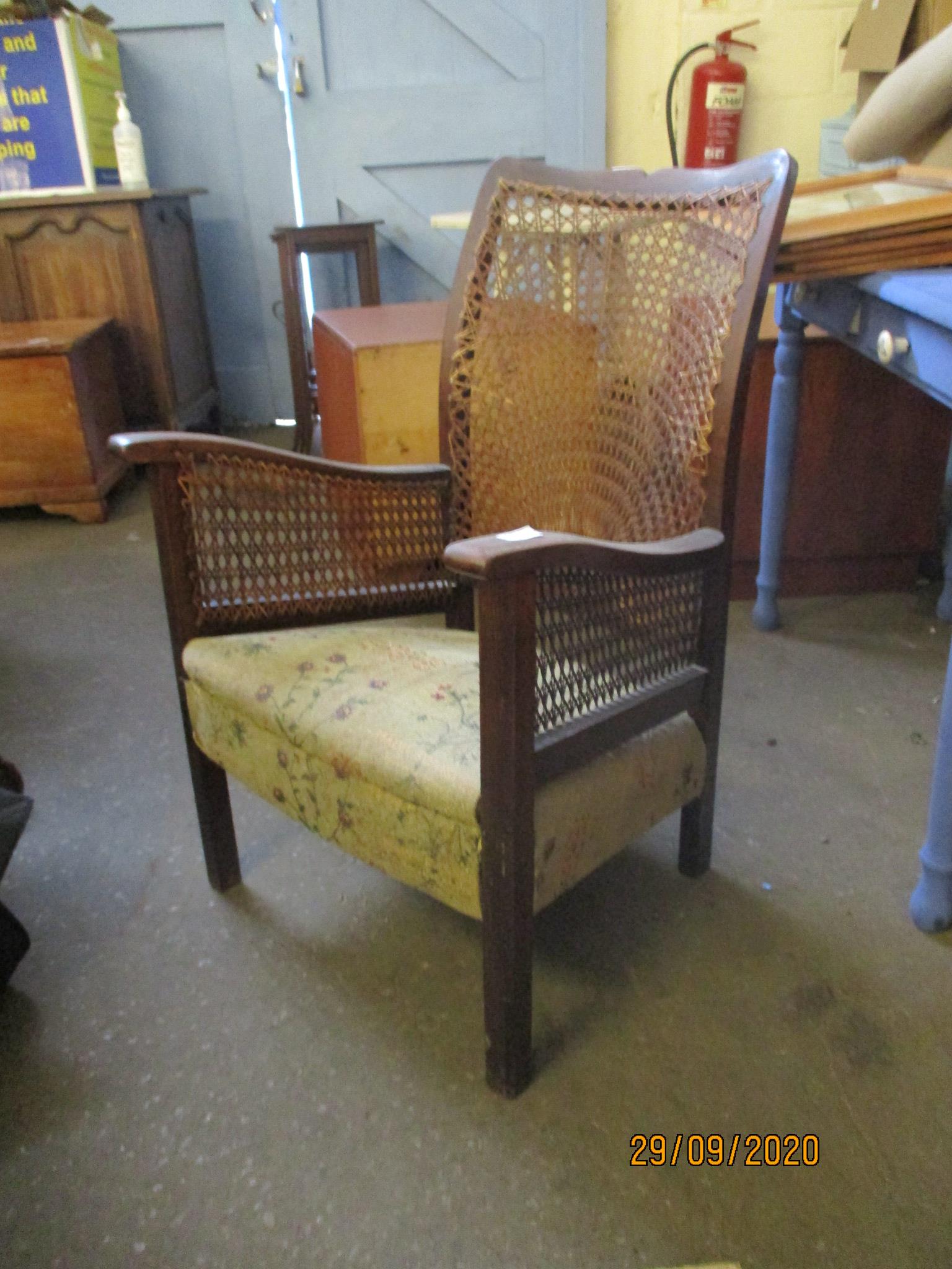 CANE ARMCHAIR CIRCA 1920