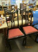 SET OF FOUR UPHOLSTERED DINING CHAIRS