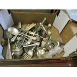 BOX OF SILVER PLATED WARES