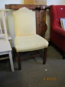 REPRODUCTION YELLOW UPHOLSTERED SIDE CHAIR
