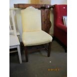 REPRODUCTION YELLOW UPHOLSTERED SIDE CHAIR