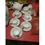 JAPANESE TEA SET WITH SIX CUPS AND SAUCERS, TEA POT, MILK JUG, SUGAR BOWL