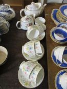 PART ROYAL DOULTON TEA SET IN THE ELEGY PATTERN AND OTHER CUPS AND SAUCERS