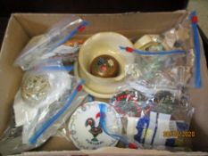 BOX OF CHINA AND COSTUME JEWELLERY