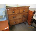 VICTORIAN MAHOGANY FOUR-DRAWER CHEST, 95CM WIDE