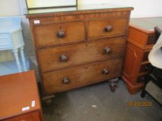 VICTORIAN MAHOGANY FOUR-DRAWER CHEST, 95CM WIDE