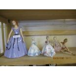 GROUP OF CERAMIC MODELS OF CHILDREN INCLUDING DANCERS AND BALLERINA