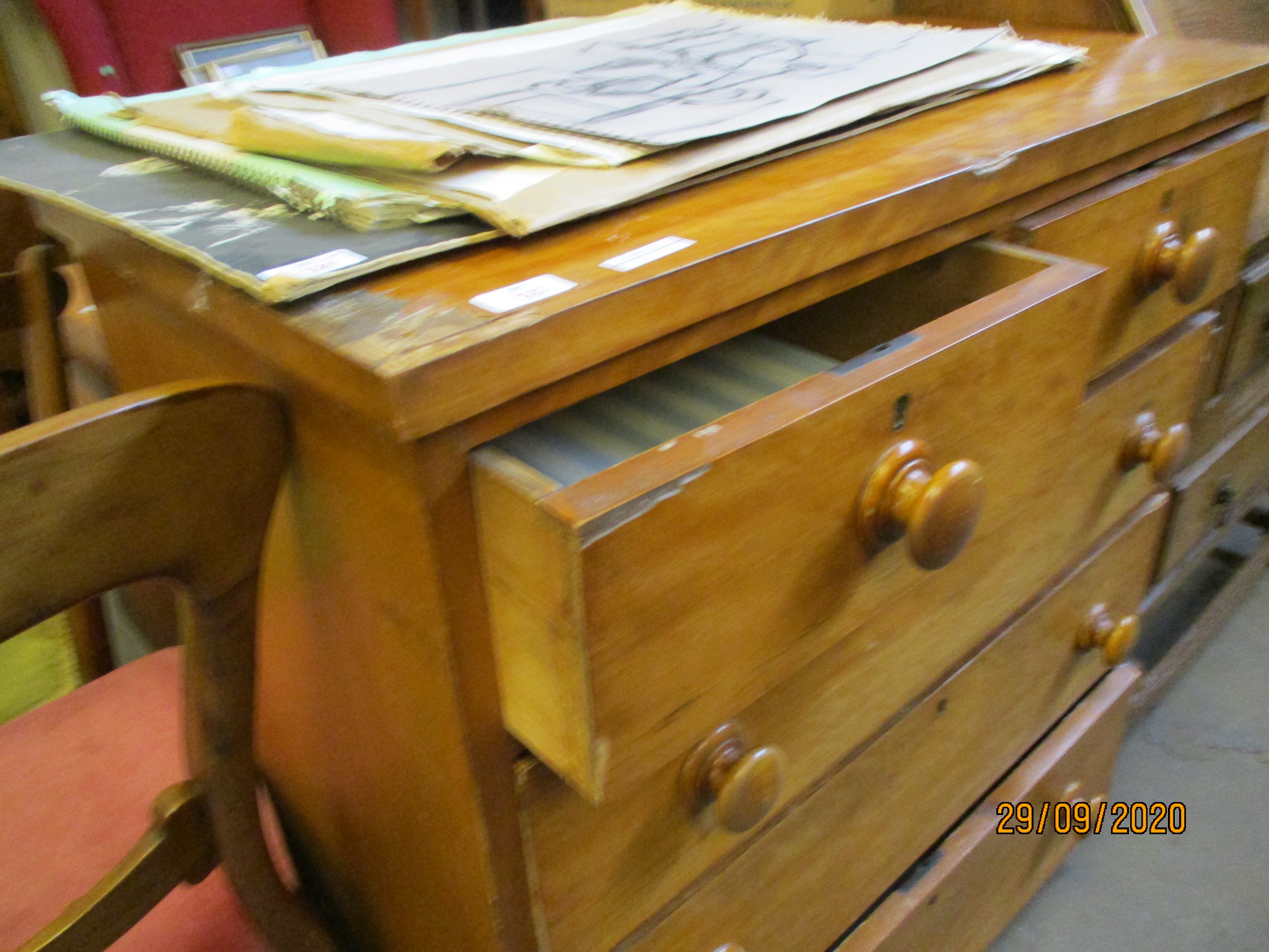 VICTORIAN SATINWOOD FIVE DRAWER CHEST (A/F), 86CM WIDE - Image 2 of 2