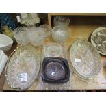 COLLECTION OF GLASS TRAYS AND SERVING DISHES