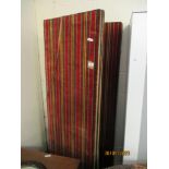 STRIPED UPHOLSTERED THREE-FOLD SCREEN, EACH FOLD 59CM WIDE