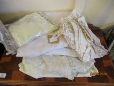 GROUP OF LACED FABRICS ETC