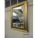 GILT FRAMED WALL MIRROR, 56CM WIDE