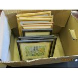 BOX OF PICTURES AND PRINTS