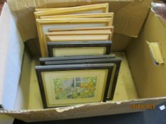 BOX OF PICTURES AND PRINTS