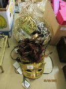 SERIES OF OPERA MASKS TOGETHER WITH A BOWL CONTAINING VARIOUS ITEMS OF COSTUME JEWELLERY INCLUDING