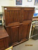 VINTAGE MAHOGANY SHOP CABINET FITTED WITH TWO CUPBOARDS AND FITTED INTERIORS, 86CM WIDE