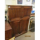 VINTAGE MAHOGANY SHOP CABINET FITTED WITH TWO CUPBOARDS AND FITTED INTERIORS, 86CM WIDE